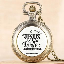 Pocket Watches Jesus Love Me Series Watch For Men Women Necklace Male Female Quartz Pendant Chain Friend