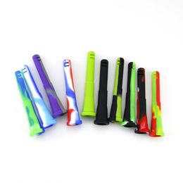 Latest Colorful Silicone DownStem Hookah Shisha Smoking Bong Dry Herb Tobacco Filter Bowl Waterpipe Portable Down Stem Cigarette Holder