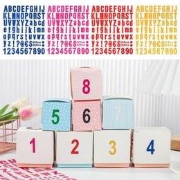Gift Wrap 5 Sheets PVC Self-Adhesive Letters Numbers Sticker Kit For Mailbox Sign Window Door Cars Home Address Number Label