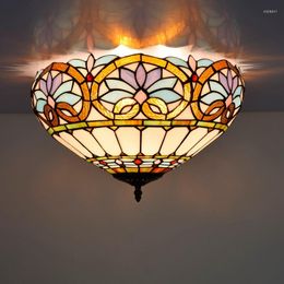 Ceiling Lights European Retro Love Stained Glass Dining Room Bedroom Aisle Corridor Club Baroque Lamps