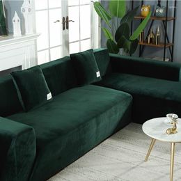 Chair Covers Velvet Plush L Shaped Sofa Elastic Furniture Couch Slipcover For Living Room Stretch Cover With Pillowcase