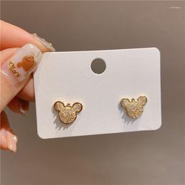 Stud Earrings 2022 Contracted Cartoon Modelling Fine Crystal Women Fashion Small Joker Sweet Shiny Jewelry