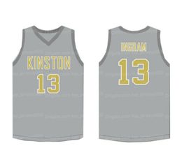 Custom Throwback B Ingram #13 High School Basketball Jersey Gray Sewn Any Name Number Size S-4XL