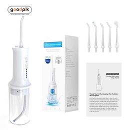 Oral Irrigators Other Hygiene Portable Irrigator 5 Modes Rechargeable 360 Degree Rotatable 6 Nozzles Jet Waterproof Water Flosser For Teeth Whitening 221215