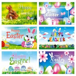 Happy Easter Flag 3x5 Ft Bunny Rabbit Gnomes Eggs Flowers Spring Party Supplies Yard Sign Backdrop Wall Decor New