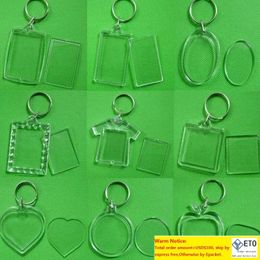 12 Style DIY Acrylic Blank Photo Key Chains Tshirt Shape Key Chains Insert Photo Key Rings