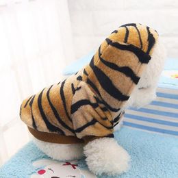 Dog Apparel Pet Clothes Cat Flannel Change Clothing For Small Button Money Print Tiger Transformation Outfit Autumn