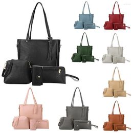 Outdoor Bags Woman Bag Set 2022 Fashion Four-piece Shoulder Messenger Clutch Wallet Handbag Solid Colour Crossbody Bolsa Mujer