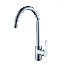 Kitchen Faucets High Mixer Gourmet Single Lever Faucet Brass Water Tap Sinks Swivel Flexible Heating Basin Gooseneck Cold