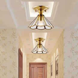 Ceiling Lights Veranda 1 Pcs Copper Terrace Porch Light Suction Lamp Cloakroom Surface Hallway E27 Luminaria