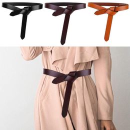 Belts Casual Skirt Dress Coat Vintage Luxury Knot Wide Leather Knotted Waistband Corset Strap Band Cowskin Cummerbunds