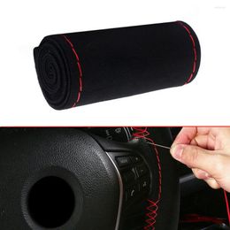 Steering Wheel Covers Stitching Fashion Color Decorations 38cm Leather DIY Car Auto Cover With Needles And Thread