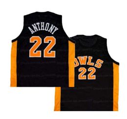 Custom Throwback Melo Anthony #22 High School Basketball Jersey Black Sewn Any Name Number Size S-4XL