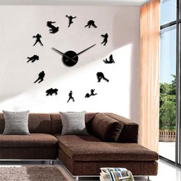 Wall Clocks American Football Modern Large Clock Rugby Art Big Time Watch Boys Room Sports Decor Player Gift
