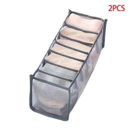 Storage Drawers 2 Pieces Underwear Box Resuable Clothes Organiser Basket Flodable Drawer Divided Portable Container 7 Grid Underpant