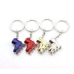 Party Favour Creative skates metal car keychain pendant 3D simulation roller skatess keychain keychains RRC749