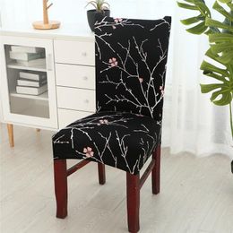 Chair Covers Stretch Plant Leaves Flower Pattern Protective Slipcover Case Anti-dirty Elastic Dining Home Decor Seat Cover
