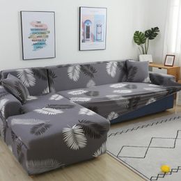 Chair Covers Leaves Printed Sofa For Living Room Couch Cover Corner Chairlong Elastic Funda Elastica