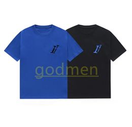 Mens Summer Pure Colour T Shirt Womens Short Sleeve Casual Tees Couples Letter Print Tops Asian Size XS-L