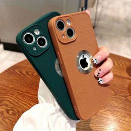 Electroplated Ring Phone Cases For iPhone 13 11 12 14Pro Max XR XS Max X 14Plus Luxury Shockproof Bumper Soft Matte Leather Cover