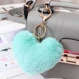 Love Peach Heart Plüsch Schlüsselkette Dekoration Paar fauler Kaninchen Haar Ball Anhänger Bag Accessoires Großhandel Großhandel