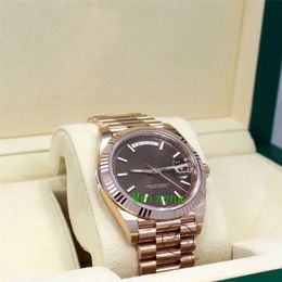 Luxury Wristwatch BRAND New President 40mm Day Date 228235 18K Rose Gold Chocolate Motif Dial NEW IIOI