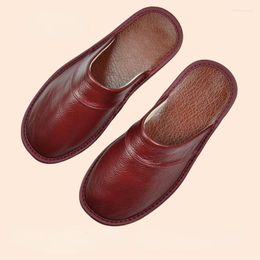 Slippers XIHAHA Men Women Winter Genuine Leather Warm Indoor Slipper Waterproof Home House Shoes