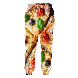 Hip Hop Sportwear Punk Casual Loose Men Cool Print Ramen Burger with Fries 3d Pants 002