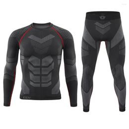 Men's Thermal Underwear Winter Quality Sets Men Fitness Training Wear Dry Anti-Microbial Stretch Thermo Male Warm S-XXL