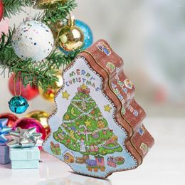 Christmas Decorations Adorable Cookie Can Corrosion Resistant Metal Tree-shaped Candy Tin Box For Home