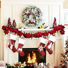 Christmas Decorations 46cm Stocking Hanging Socks Xmas Rustic Personalised Xmas Family Party Holiday Supplies RRC770