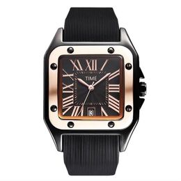 Men Luxury New Quartz watch Stainless Steel case Business Fashion ladies women High quality Mens Watches Sports Wristwatch square 216F