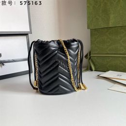 Fashion Marmont bag Love heart Bucket bag Wave Pattern Satchel Shoulder Bag Chain Handbags Crossbody Purse Lady Leather Classic St3140