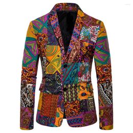 Men's Suits Printing Men Casual Lapel Jacket Suit Slim Fit Two-Buttons Wedding 2022 Blazers Costume Man Homme Plus Size 3XL