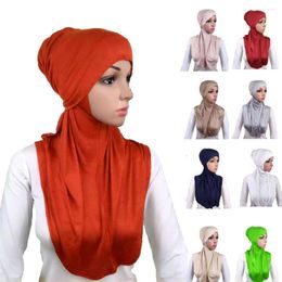 Ethnic Clothing 2pcs Amira Hijab Bone Bonnet Muslim Women Underscarf Head Wrap Shawl Islamic Prayer Scarf Inner Cap Turban Arab Headscarf