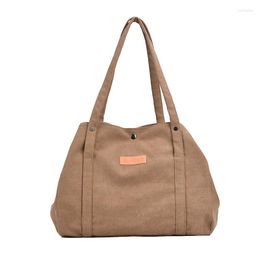 Evening Bags Lady Totes Shoulder Bag Eco Reusable Shopper Canvas Soil Colour Women Messenger