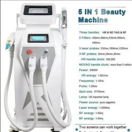 Powetrful 4 in1 Multi-function IPL tattoo removal machine vascular pigment acne therapy laser 5 Philtres OPT tattoo/ acne/pigment/wrinkle/vascular hair remove machine