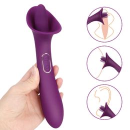 Beauty Items sexyy Tongue Licking Vibrator For Women Nipple Licks Clitoral Sucker Vaginal Anal Plug Dildos Female Masturbator Erotic sexy Toys