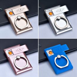 Colourful USB Finger Cellphone Lighter Charging Dry Herb Tobacco Cigarette Smoking Holder Portable Ring Bracket Buckle Innovative Design Lighters DHL