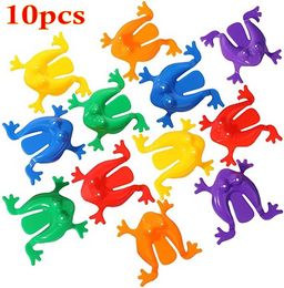 10Pcs/lot Novelty Games Jumping Leap Frog Bounce Fidget Toys For Kids Novelty Assorted Stress Reliever Toy Children Birthday Gift Party Favour 1263