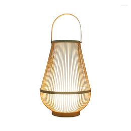 Pendant Lamps Modern Decoration Bamboo Study Reading Night Light Bedroom Tatami Carving Table Lamp