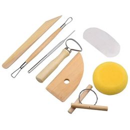 8pcs/set Reusable Diy Pottery Tool Kit Home Handwork Clay Sculpture Ceramics Moulding Drawing Tools wholesale FY3431