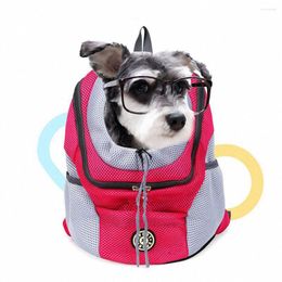 Dog Car Seat Covers Pet Outdoor Carrier Backpack Double Shoulder Puppy Cat Front Bag Portable Breathable Travel Carry