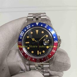 2 Color Items Mens Vintage Watches Real Po Men 40mm 1675 Black Red Blue Bezel BP Factory 2813 Movement Mechanical Men'300w