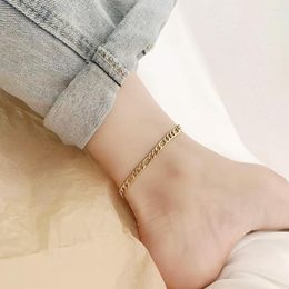 Anklets Stainless Steel Waterproof Gold Silver Colour Beach Anklet Jewellery Foot Bracelet Women Leg Link Barefoot Wholesale Free Delivery