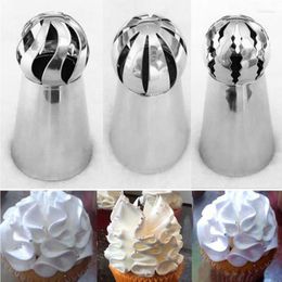 Baking Tools 3Pcs Stainless Steel Russian Tulip Rose Flower Nozzles Birthday Cupcake Craft Icing Piping Cake DecoratingTools