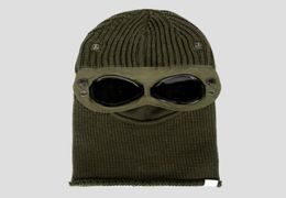 Goggle Balaclava Extra Fine Merino Wool Beanie Knit Hat Hombres Cap Outdoor Windbreaker Hood Retains Heat Skull Caps Black Army Green2328510