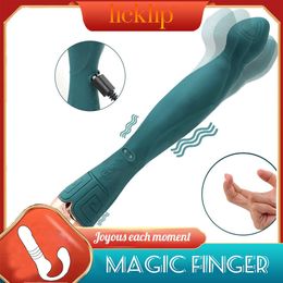 Beauty Items LICKLIP Clit G Spot Massager USB Charging 5 Modes Finger Pull Vagina Stimulate 10 Frequency AV Stick Vibrator sexy Toy for Women