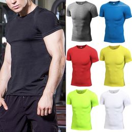 Men's T Shirts Men Base Layer Short Sleeve T-shirt Tops Sports Quick Dry Tee Activewear