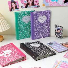 Kawaii A5 Binder Kpop Pocard Collect Book Notebook Hard Paper Cover Postcards Storage Sleeves School Stationery